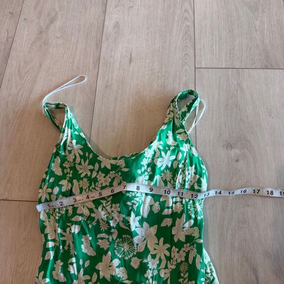 Zara green white floral tie back dress size medium M flowers size m - Picture 3 of 9